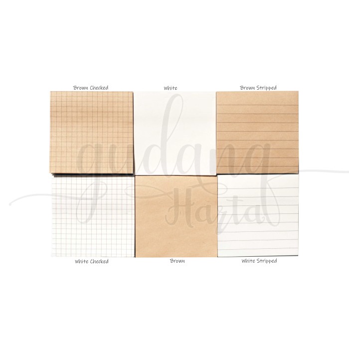 

[RESTOCK] Memo Pad Brown White Basic Simple Kertas Catatan Notepad GH 301038 - Brown