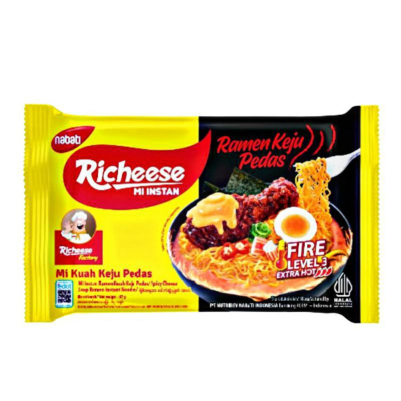 

Mie Richeese mie ramen keju pedas dab mie goreng