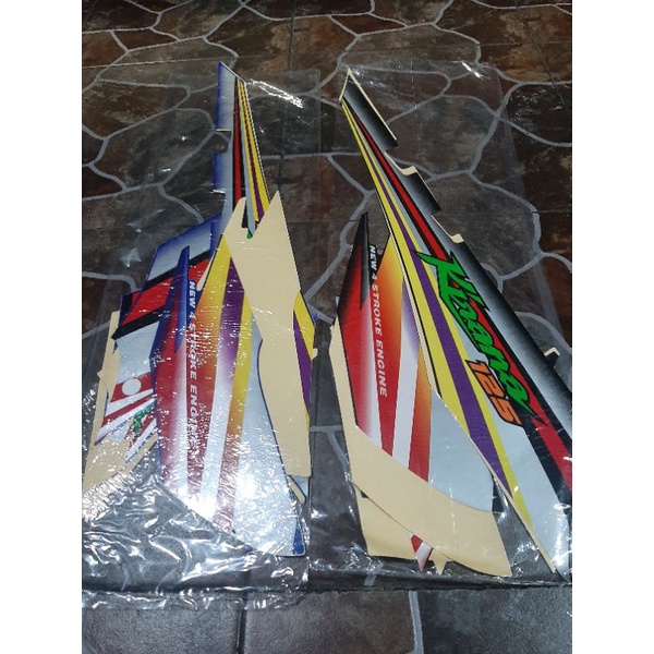STIKER STRIPING LES BODY MOTOR HONDA KIRANA 125 2005 BIRU DAN HITAM
