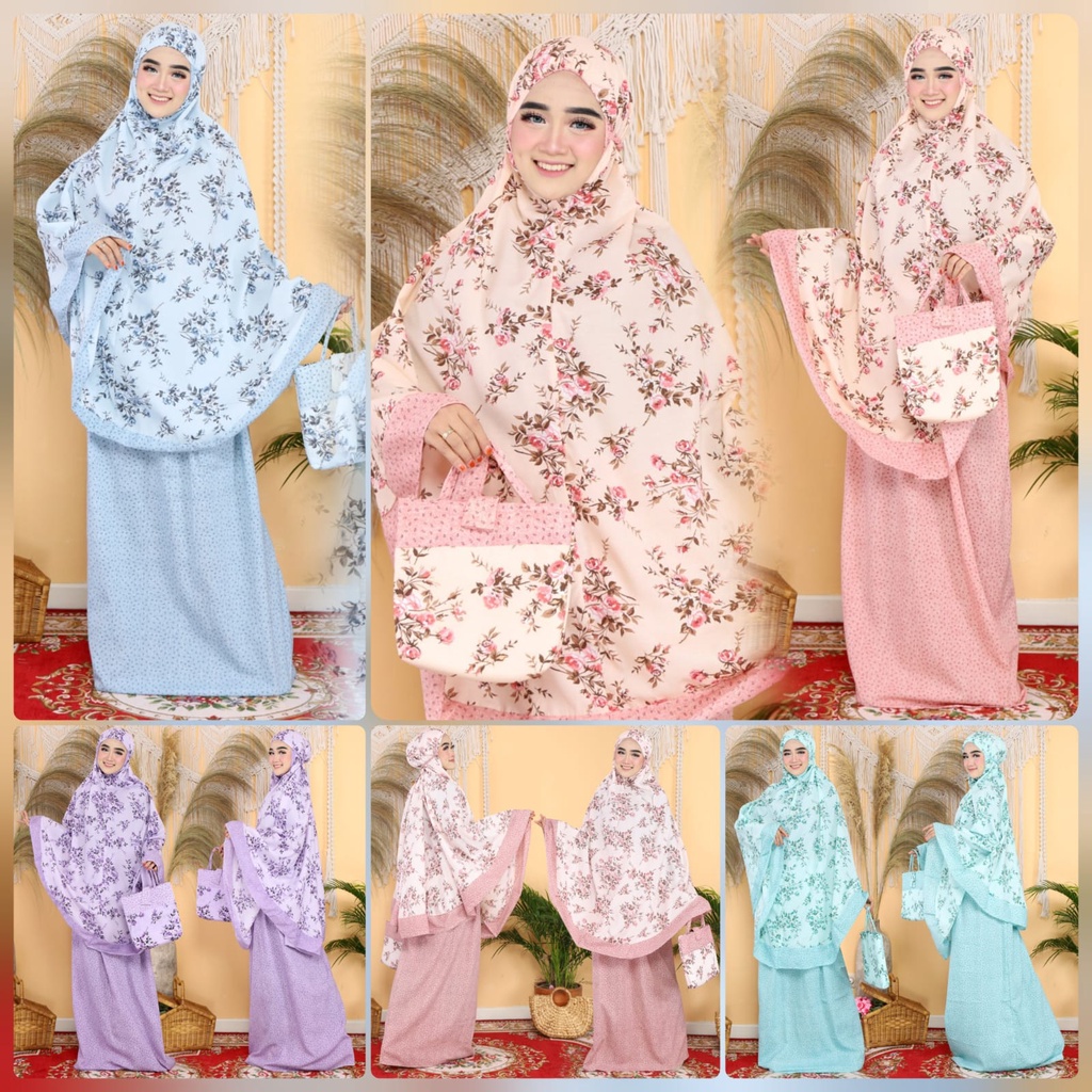 MUKENA DEWASA DAN KID ROSEMERRY RAYON HM ( DIJUAL TERPISAH ) REALPIC