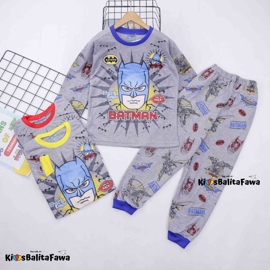 Setelan Marvell uk 3-4 Tahun / Bahan Kaos Anak Celana Panjang Baju Laki Cowok Piyama Baju Tidur