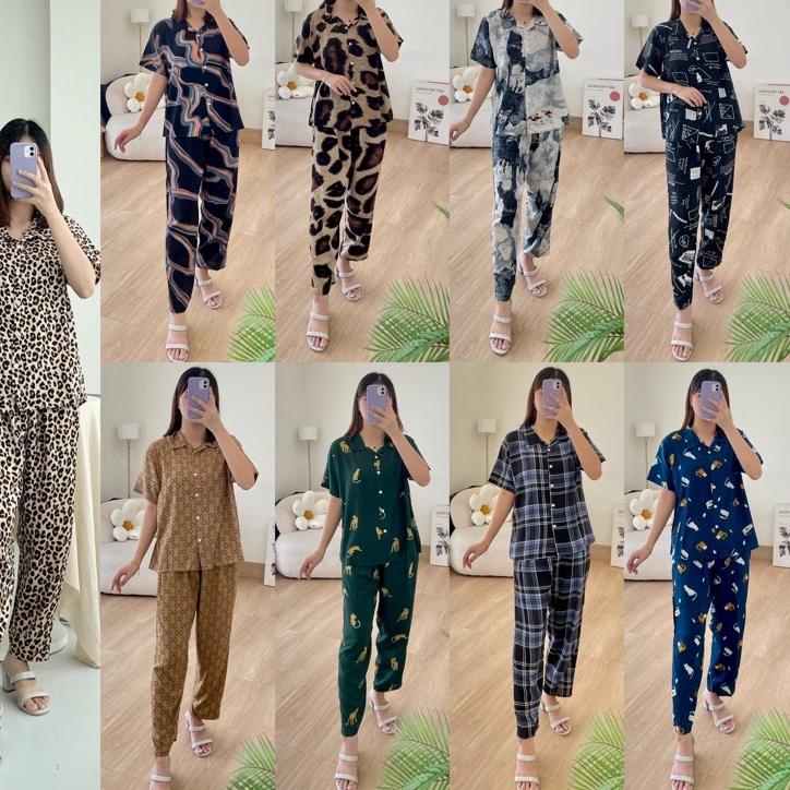 Special Price.. Piyama Rayon Set / Set Piyama Rayon Panjang / Piyama Panjang Rayon / Stelan Rayon / 