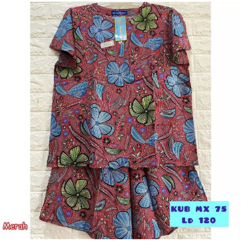 Setelan Baju Santai/Stelan Kulot Maxi 75 Kencana Ungu Label Biru