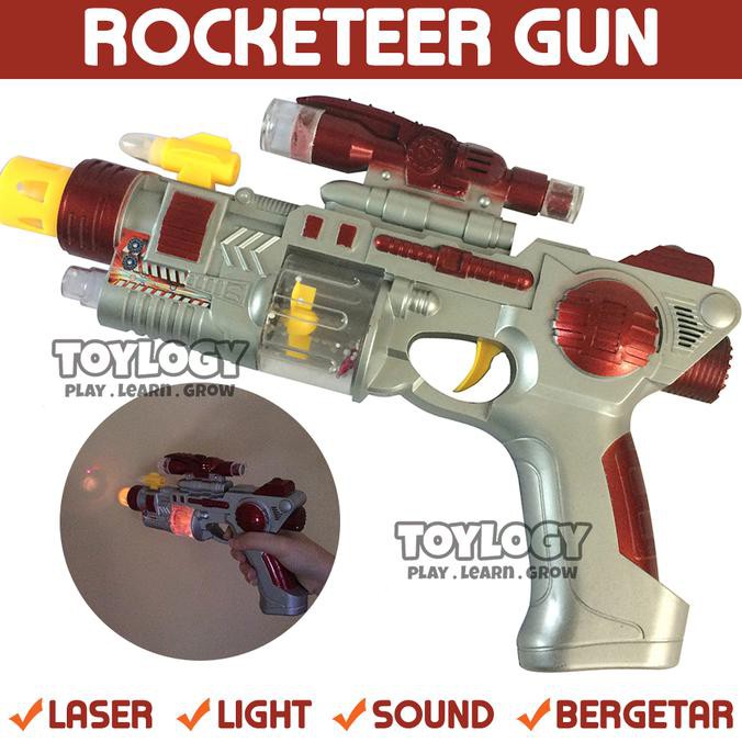 Mainan Anak Laki Senjata Pistol Laser Rocketeer Gun Light Sound Lampu