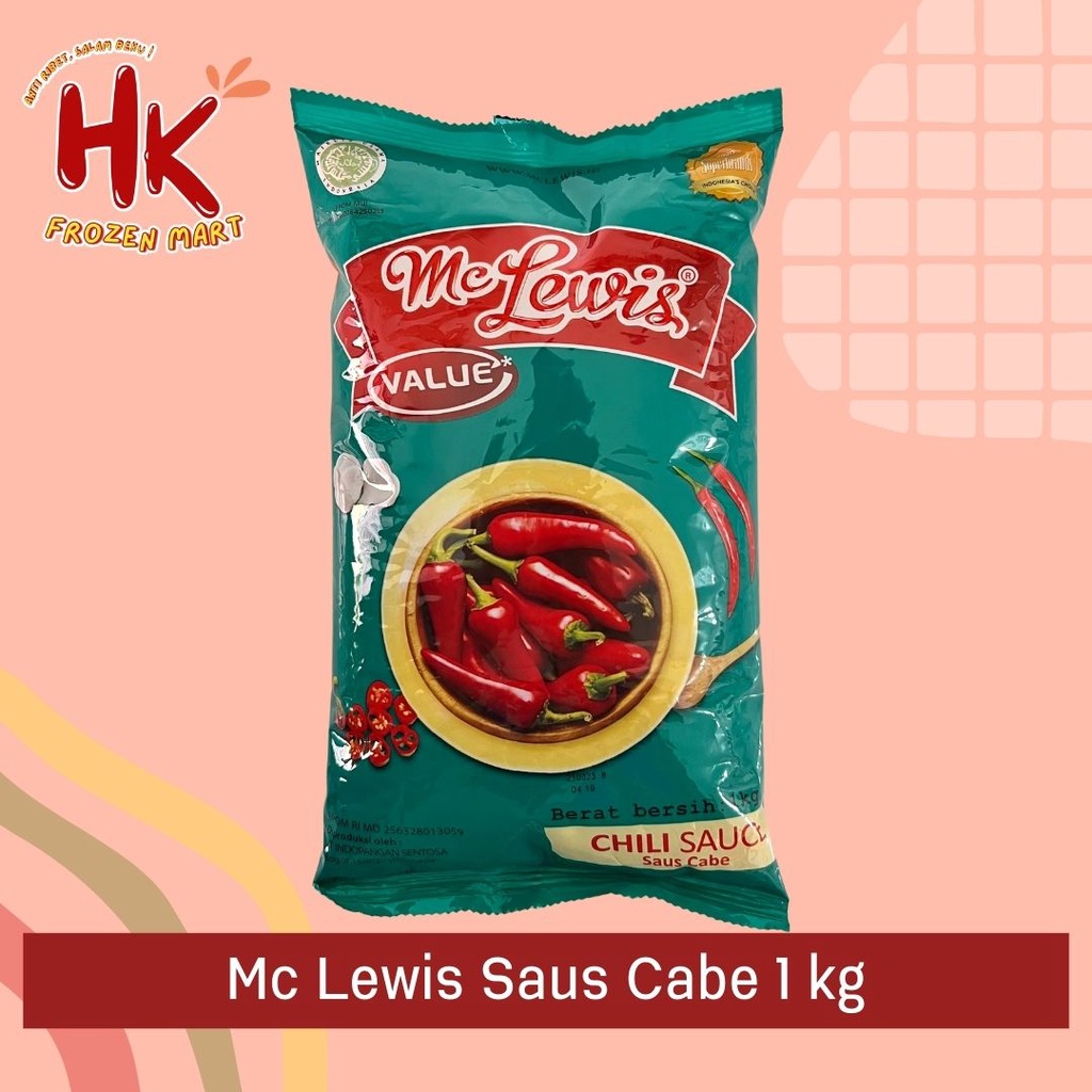 

Mc Lewis Saus Cabe 1kg (sambal extra pedas chili saos mclewis dua belibis abc) / HK Frozen Mart