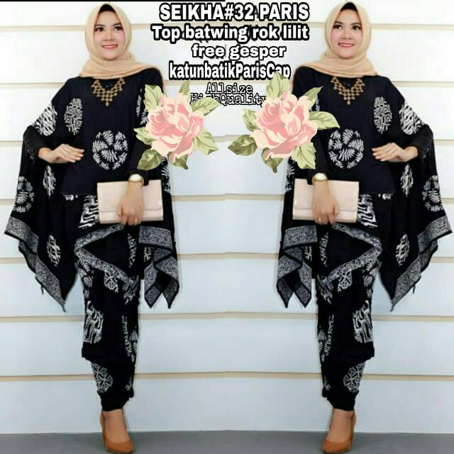 Batik Batwing Set Seikha #32 Paris