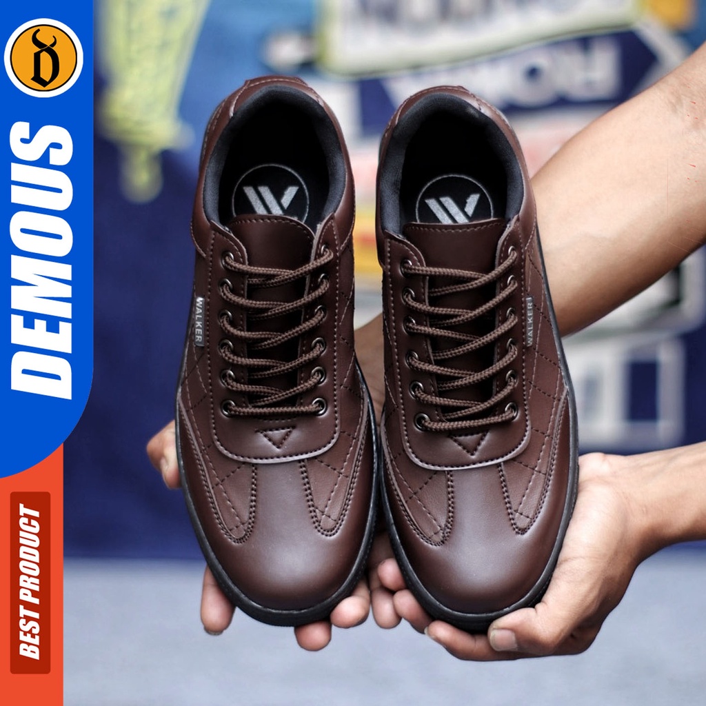 Sepatu Sneakers Pria Sepatu Casual Pria Kulit Pu Kerja Sepatu Hitam Pria DEMOUS PEDRO