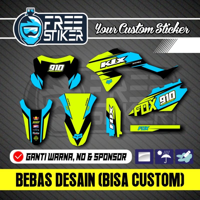 DECAL KLX BF DEKAL KLX 150 S, G, L DTRACKER STABILO BIRU BISA COD
