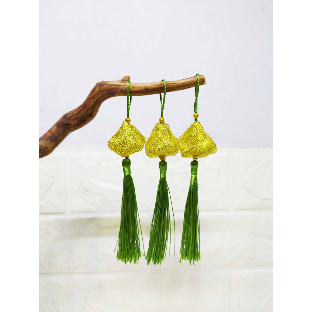 (3pcs) Gantungan Ketupat mini Gold- Gantungan Hiasan Lebaran