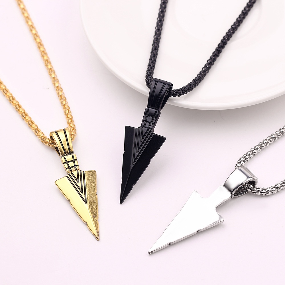 【COD Tangding】Creative Personality Alloy Spearhead Necklace for Men Fashion Accessories Jewelry