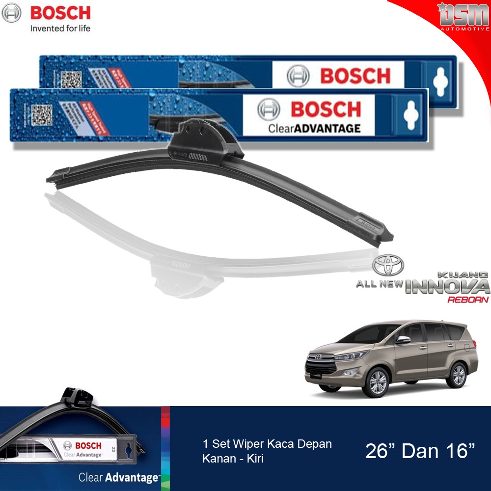 Bosch Clear Advantage Frameless / Wiper Frameless Toyota Innova Reborn 26&quot; dan 16&quot; / Wiper Innova