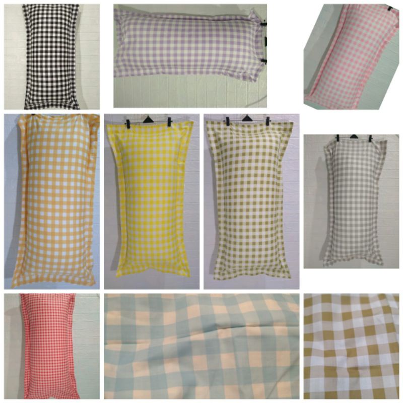 Sarung bantal cinta panjang motif kotak aesthetic kecil