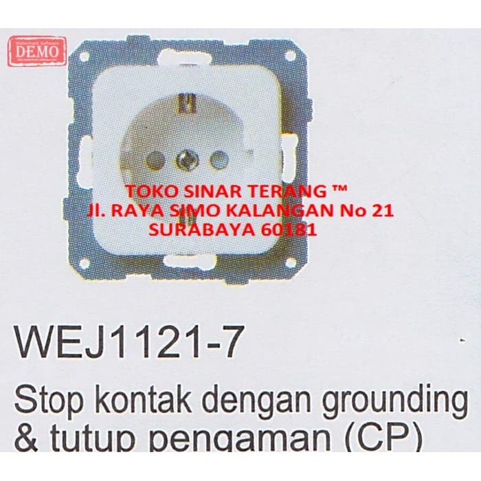 SINTE ISI Stop Kontak ARDE PANASONIC + Tutup CP WEJP 1121-7 SNI I Colokan Listrik Tanam