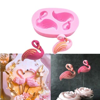 Cetakan Permen / Cokelat Bentuk Flamingo 3D Bahan Silikon Untuk Dekorasi Kue