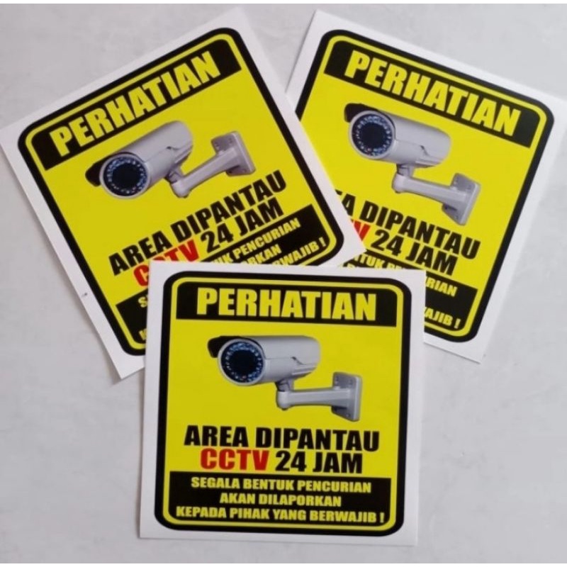 

stiker AREA DIPANTAU CCTV 24JAM15x15cm sign rambu k3
