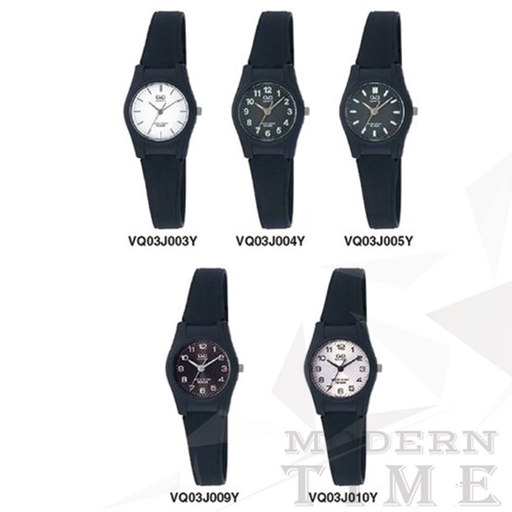 Q&amp;Q Original Jam Tangan Remaja VQ03 &amp; VQ87 Series - Karet- Hitam