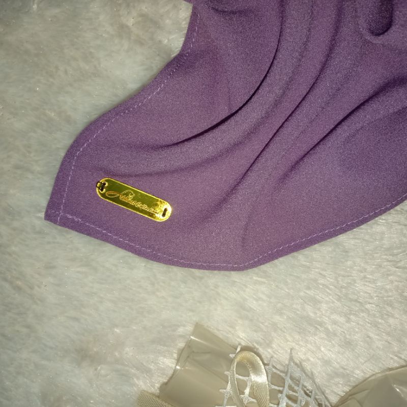 AKHWAT COLLECTIONS | PASHMINA DIAMOND CREPE ITALIANO 200X70 CM | FREE GIFT | JUMBO | PASHMINA VIRAL-Lilac