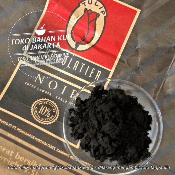 

Tulip Noir Hitam Pure Cocoa Powder Coklat Bubuk Cokelat 2,5Kg/1Sak 011