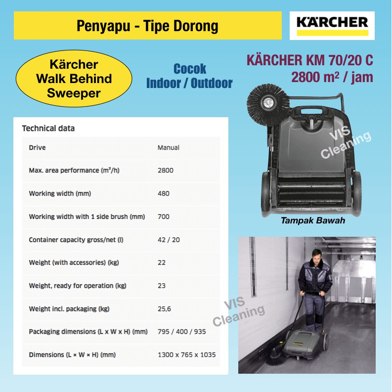 Sweeper Karcher KM 70/20 C (Penyapu Type Dorong)