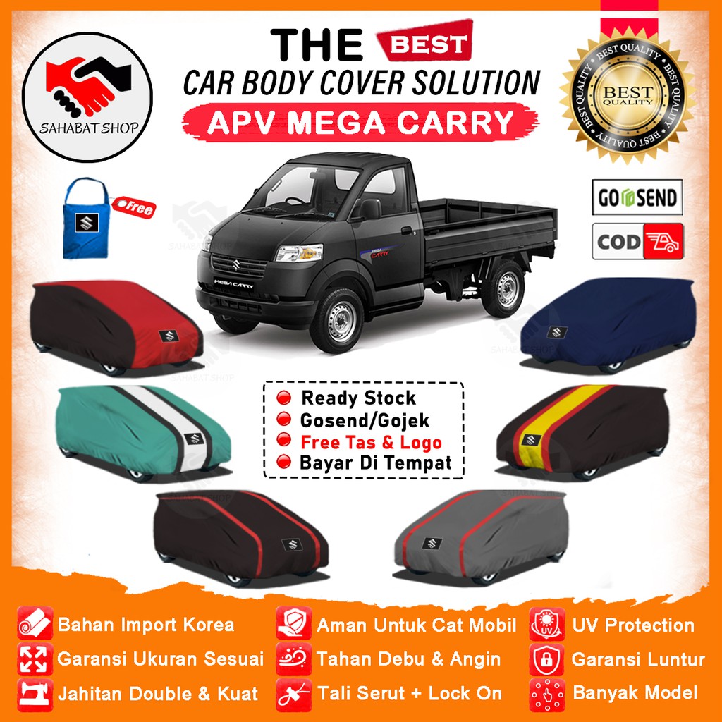 Sahabat Body Cover Mobil APV / Sarung Penutup Suzuki APV Mega Carry Pick Up Outdoor / Selimut Mantel Tutup Jas Pelindung Mantol Kerodong Kerudung Pembungkus Terpal Kelambu Tutupan Bungkus Mobil APV Waterproof Anti Air Model Orange