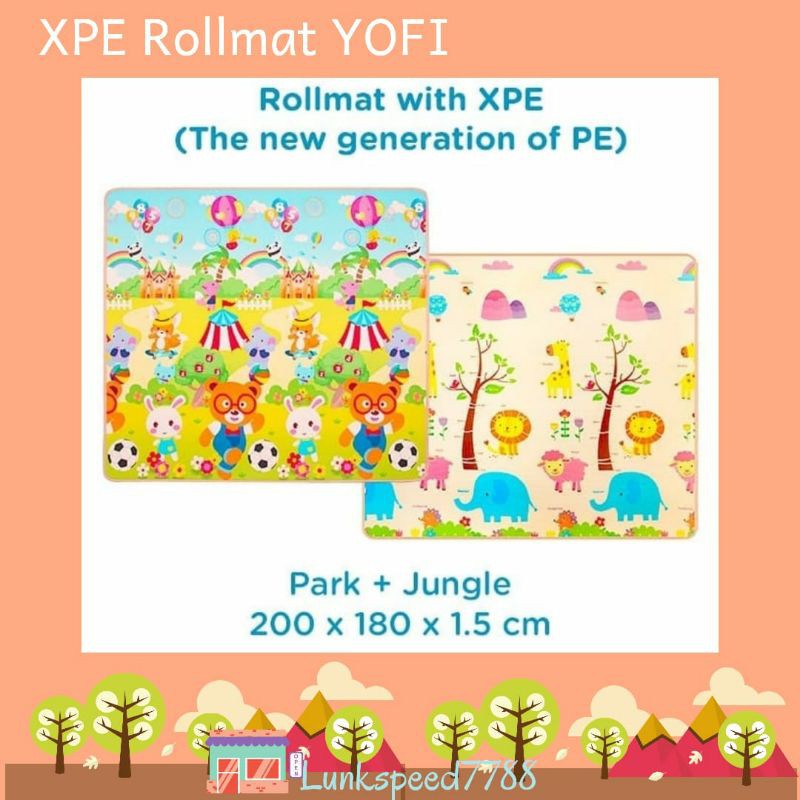 Yofi Playmat XPE roll size XL motif Park and Jungle