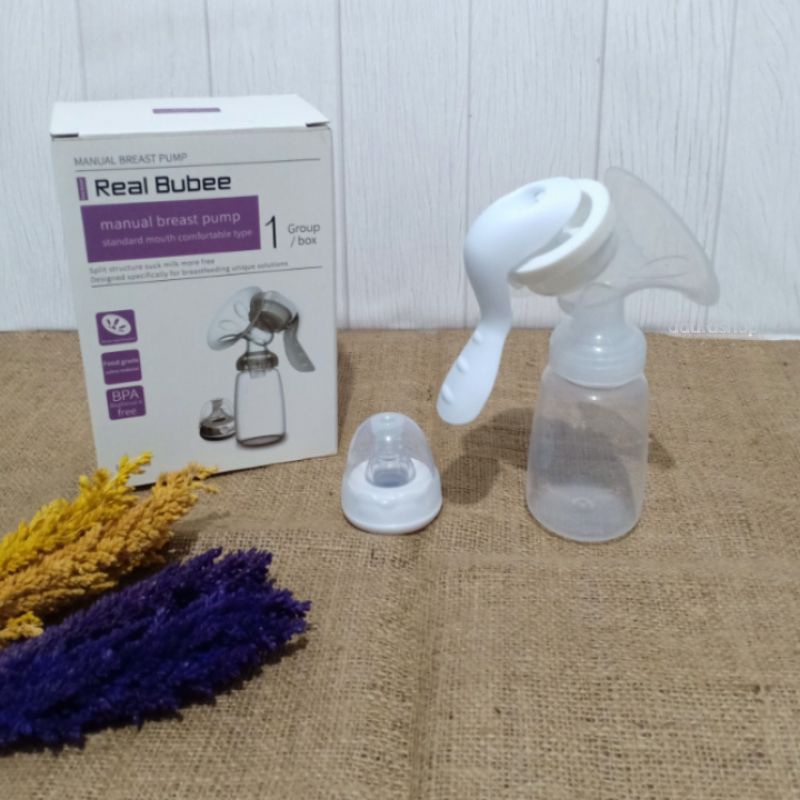 Pompa Asi Breast Pump Manual Real Bubee | Breastpump Powerful Nipple Suction | tutup botol real bubee