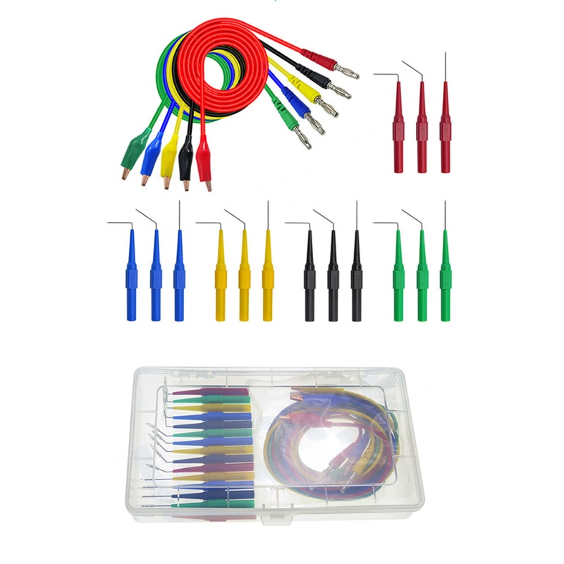 Btsg 4mm Banana to Banana Plug Test Lead Kit Dengan Kawat Piercing Probe Alligator Clip