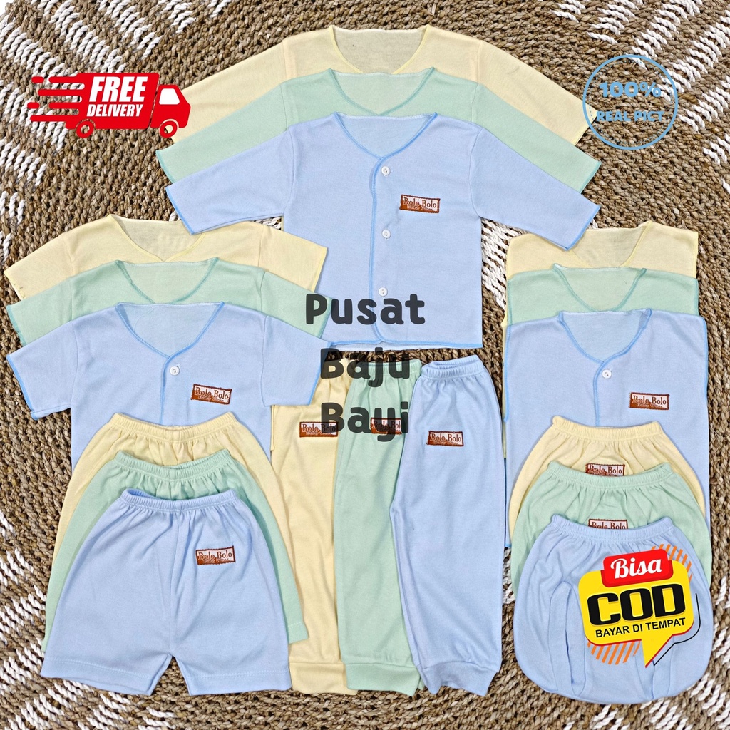 Paket Hemat Baju Bayi POLOS 18 pcs SNI BOLO - BOLO