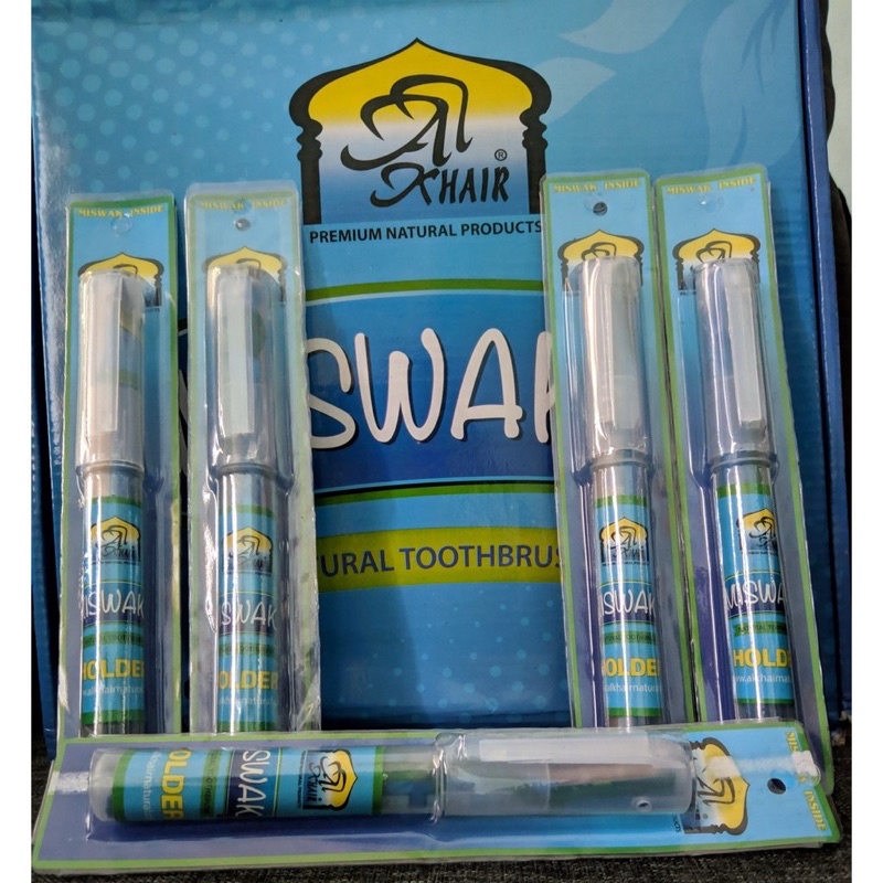 Siwak Holder Miswak Al Khair &amp; Sewak Al Fazal Import PAKISTAN Dengan Wadah Praktis