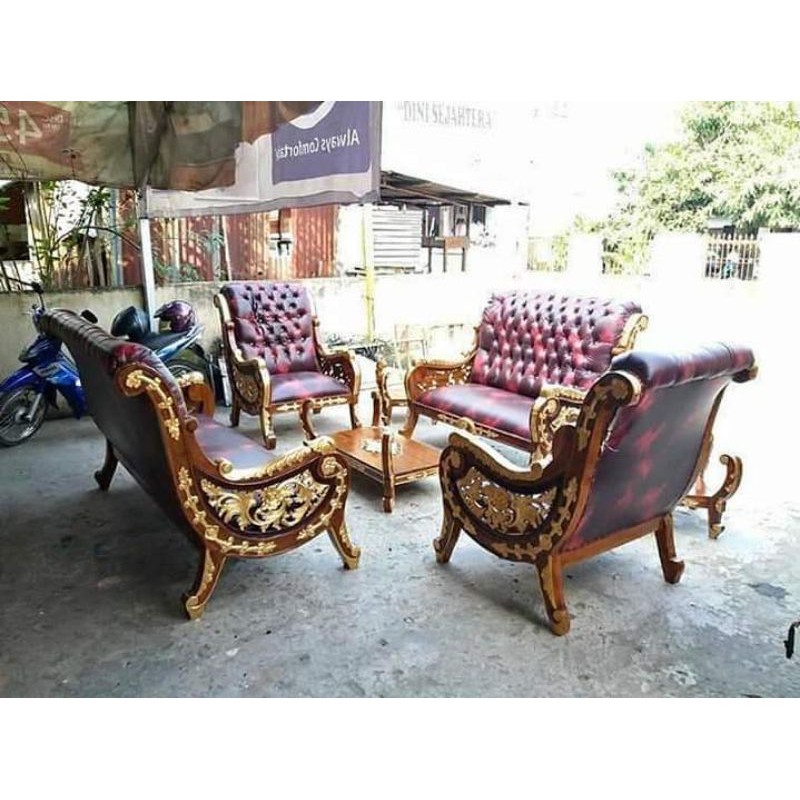 set kursi sofa tamu raffi ahmad/kursi sofa ukiran jati jepara/kursi sofa mewah