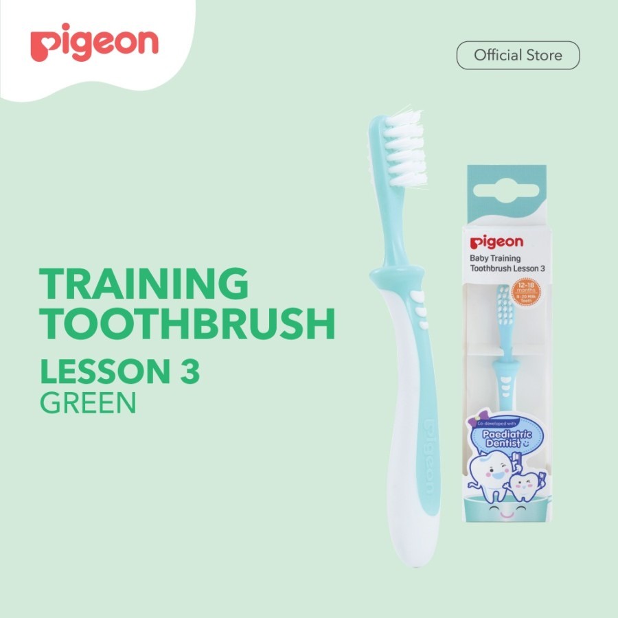 Pigeon Training Toothbrush Lesson 3 - Green | 12m+