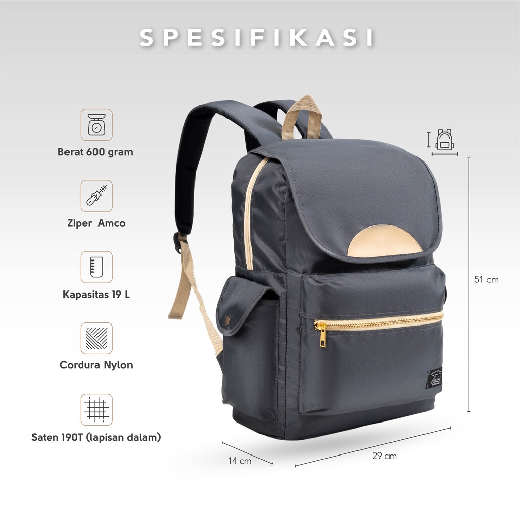 HEYLOOK Project - (Free Raincover) Tas Ransel  Laptop Wanita Backpack KIERRA Tas Leptop 14-16inch Tas Sekolah Perempuan Tas Kuliah Tas Punggung Terbaru