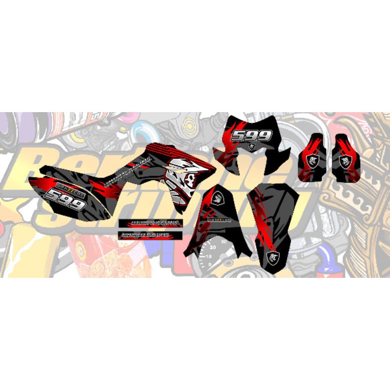 Decal CRF Supermoto Militan Bahan Hologram Glossy/Doff