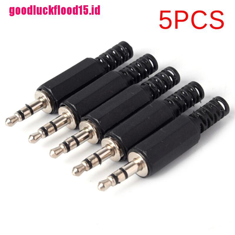 (LUCKID) 5pcs Adapter Konektor Jack Audio Stereo 3.5mm 1 / 8 &quot;Male