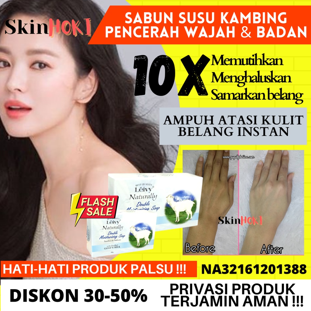 SABUN PEMUTIH BADAN PENGHILANG FLEK HITAM DI WAJAH SABUN BATANG LEIVY DOUBLE BAR SOAP 85GRM ORIGINAL BPOM