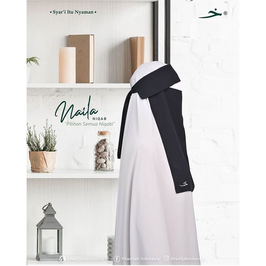 Naila Niqab by khadijah indonesia | Niqab bandana jetblack premium