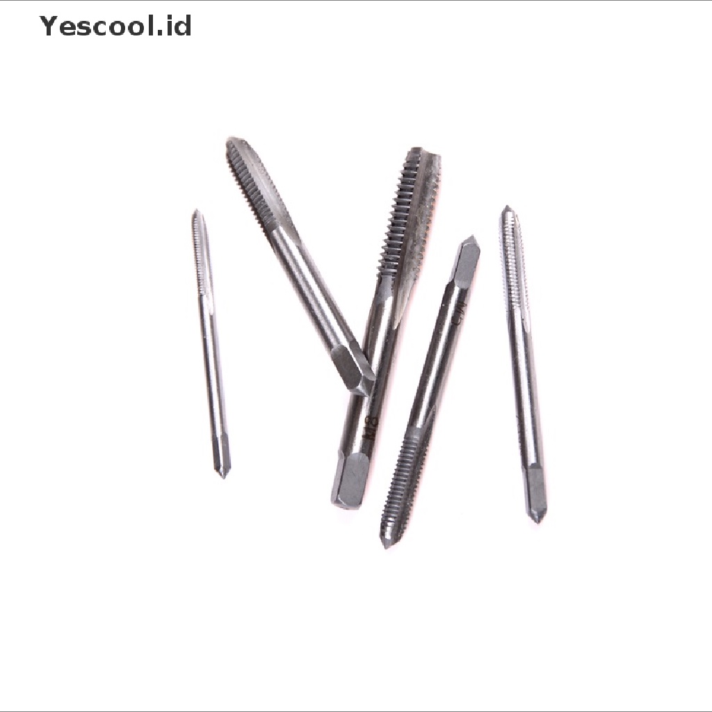 5pcs / set Flute Tapping Tangan Lurus M3 M4 M5 M6 M8 3mm - 8mm