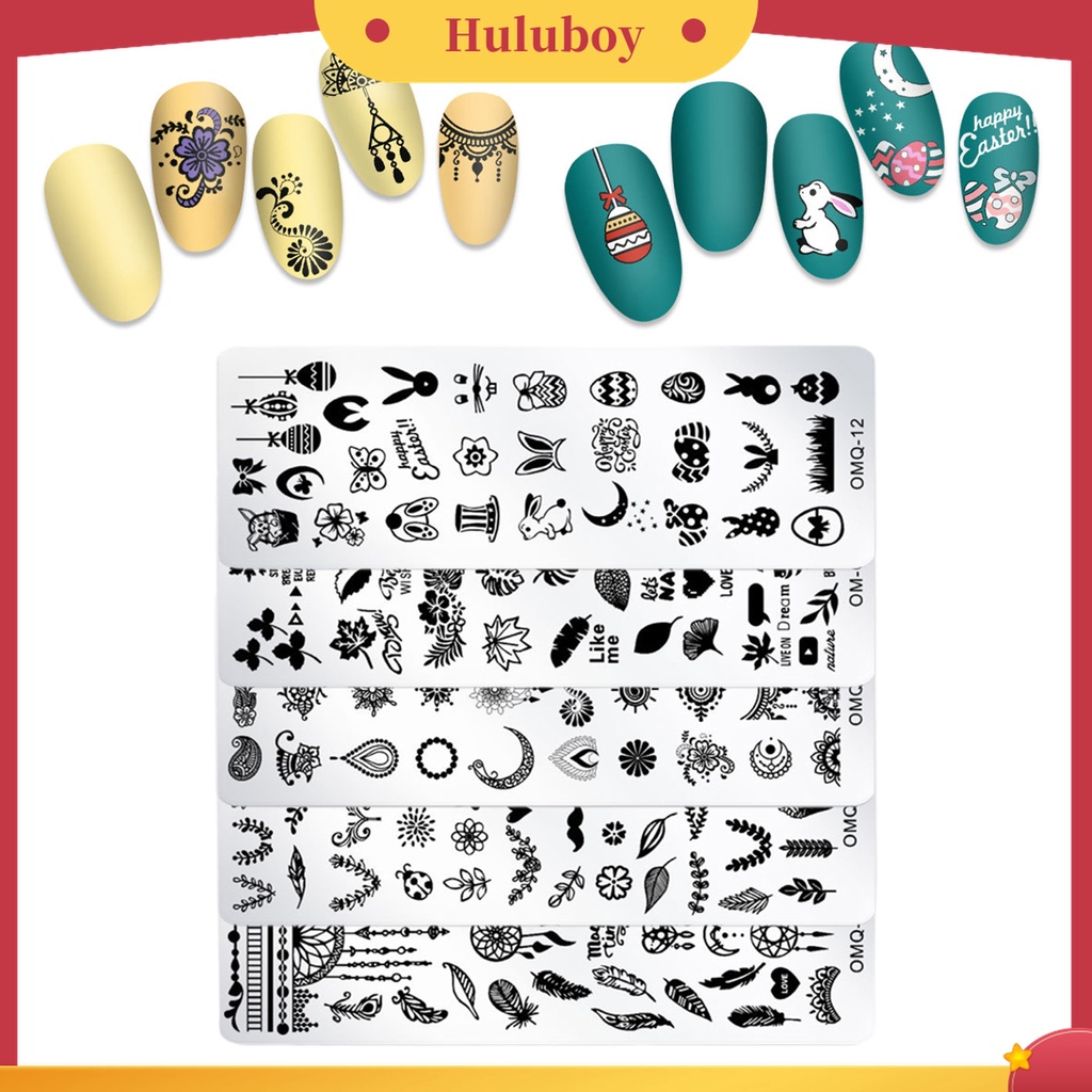 Huluboy Huluboy♡ Alat Stamping Plate Desain Snowflake Natal Bahan Stainless Steel Untuk Nail Art Manicure Wanita