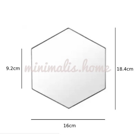 Hexagonal Cermin Tempel Kaca Sticker Segi Enam Hexagon Mirror Acrylic Dekorasi Akrilik Murah