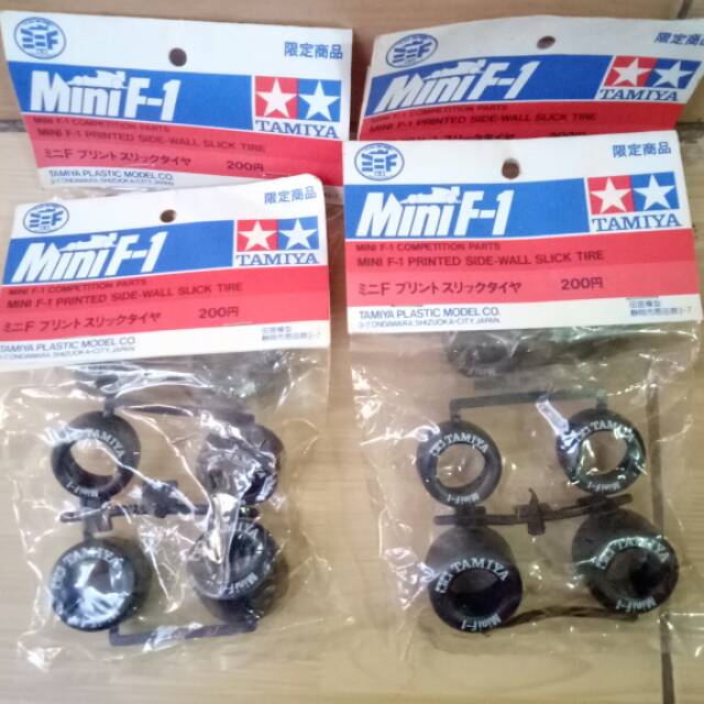 Tamiya mini4wd roda mini f1 formula 1 printed side wall slick tire