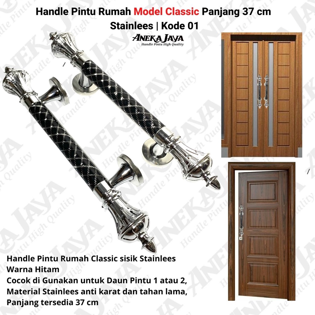 HANDLE PINTU CLASSIC PANJANG 37 CM HITAM / Gagang pintu sisik Naga / Tarikan pintu rumah terbaru / Pegangan pintu rumah Awet Murah