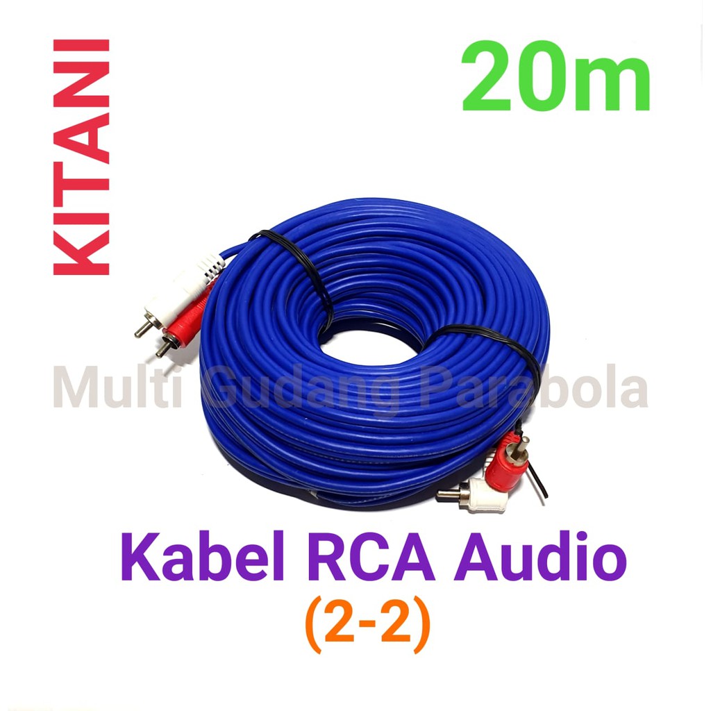 Kabel Kitani RCA Audio 2 in 2 Panjang 20 M High Quality Super Murah