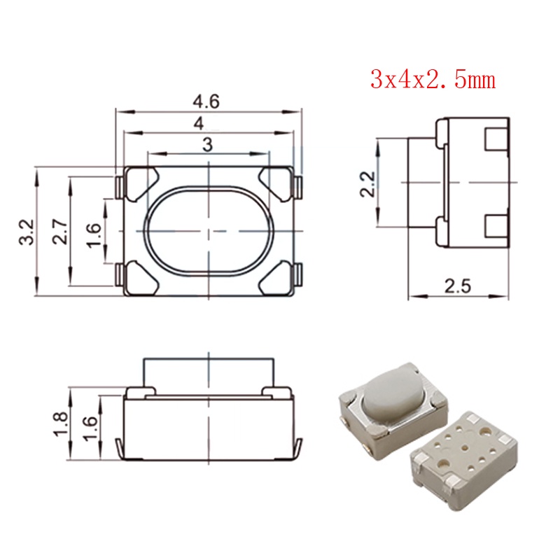 【250 pcs】Micro Switch/Tactile Microswitch Untuk Kunci Mobil/Saklar Tactile/Tactile Switch