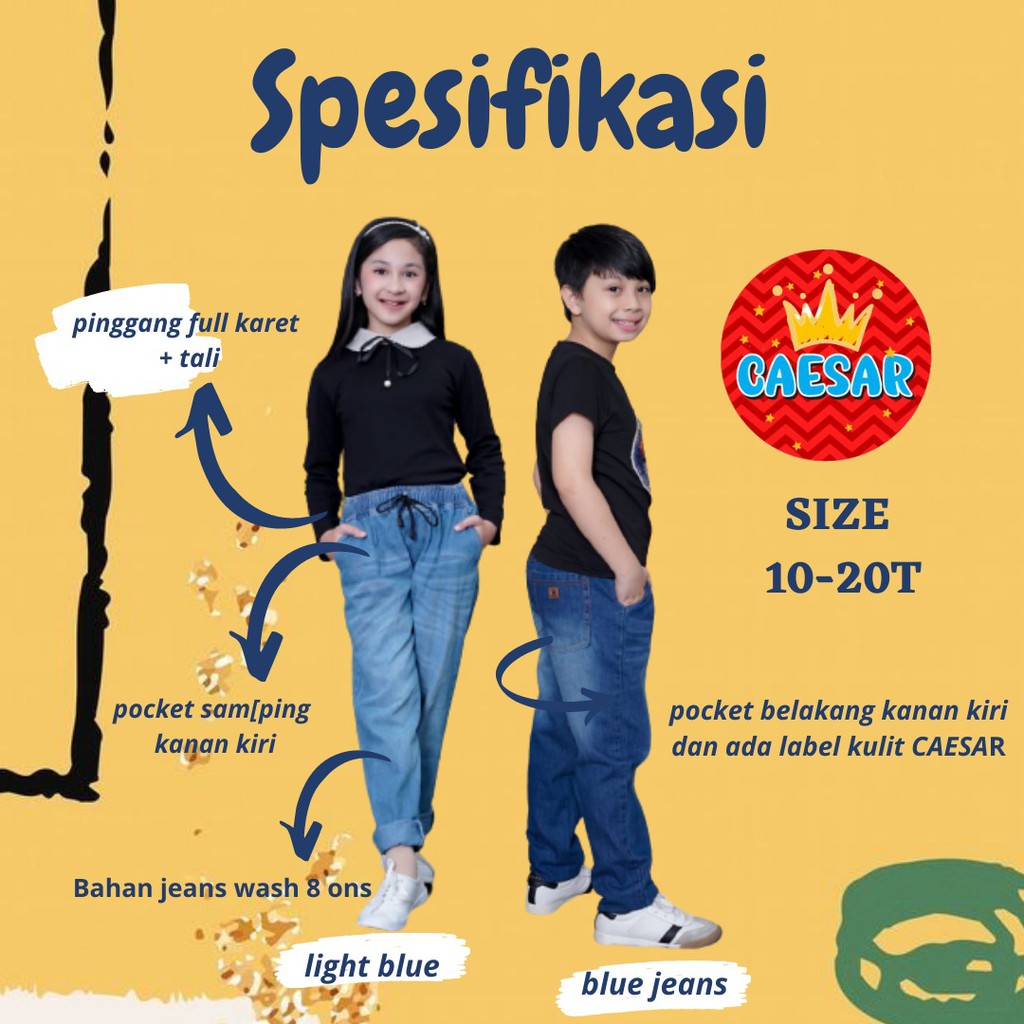 8-12THN CAESAR KIDS CELANA JEANS ANAK/CELANA PANJANG ANAK