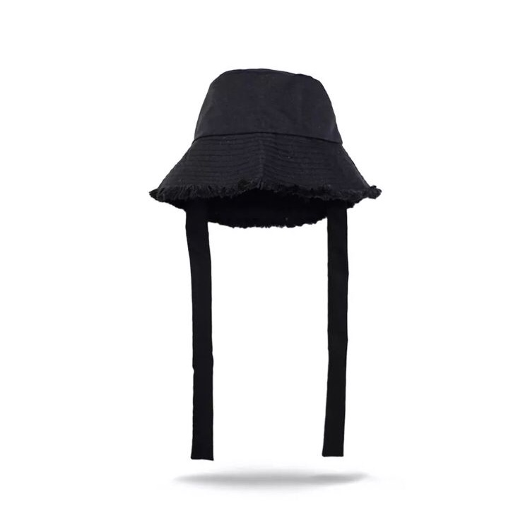 Topi Wide Bucket Hat Tali Rawis Fashion Korean Style Wanita Pria Pantai Outdoor Selebgram