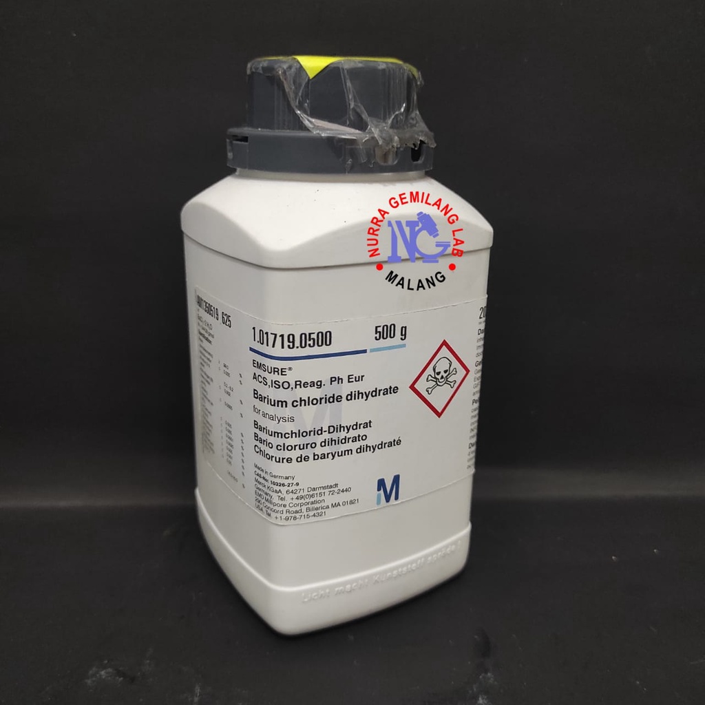 Jual Barium chloride dihydrate BaCl2 MERCK 1.01719.0500 ecer 10 gram