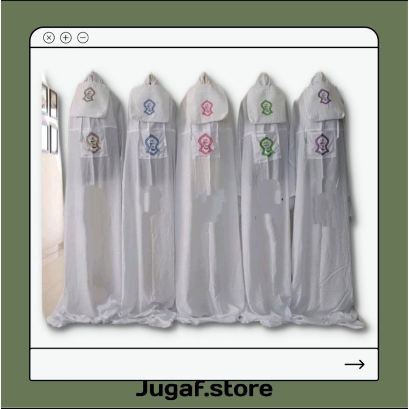 Mukena Putih Hadramaut Terompah