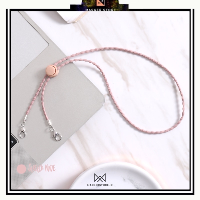 Kalung Masker Hijab 2in1 Strap Masker Elastis Stretchy Tali masker Kalung Strap Mask Hijab Strap Mask Premium-Stretch Nude