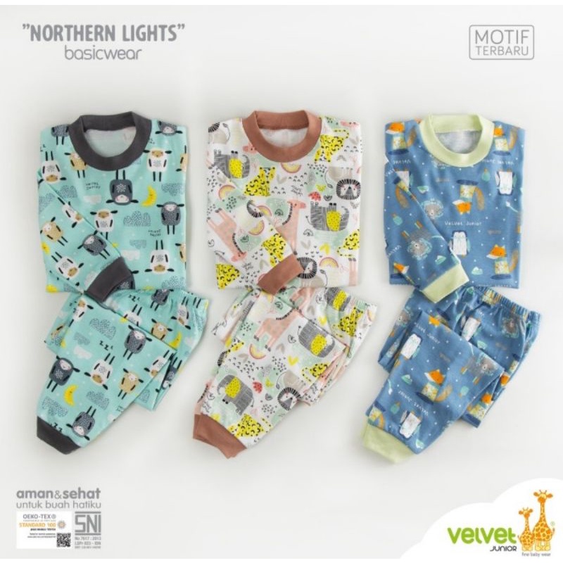 Velvet Junior Setelan Piyama Lengan Panjang 2-10 Thn Northern Lights