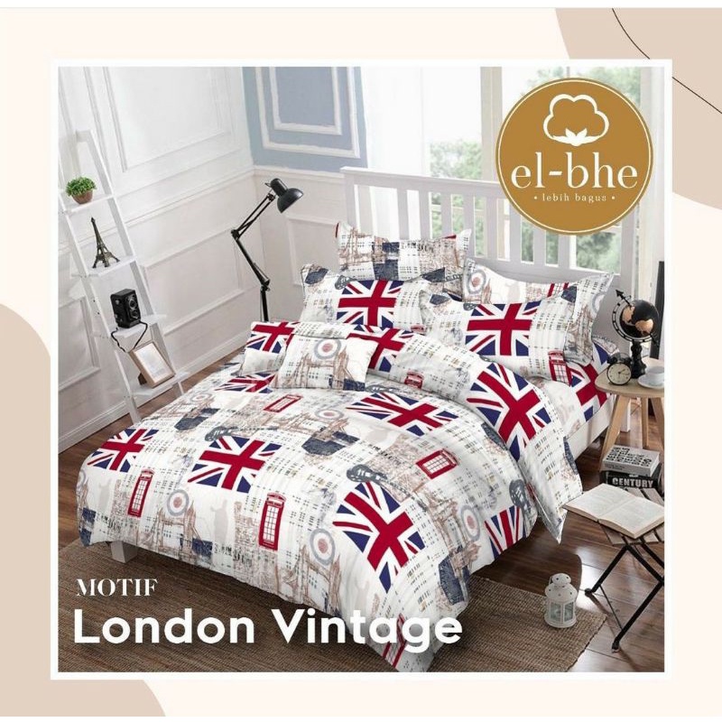 Sprei Katun elbhe motif London Vintage
